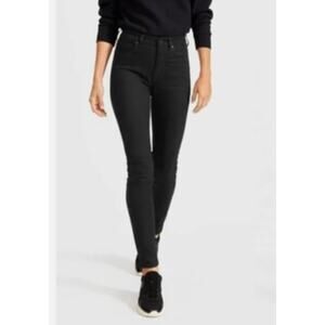 Everlane Womens Way High Slim Cigarette Jeans Black Cotton Blend Size 27 Regular